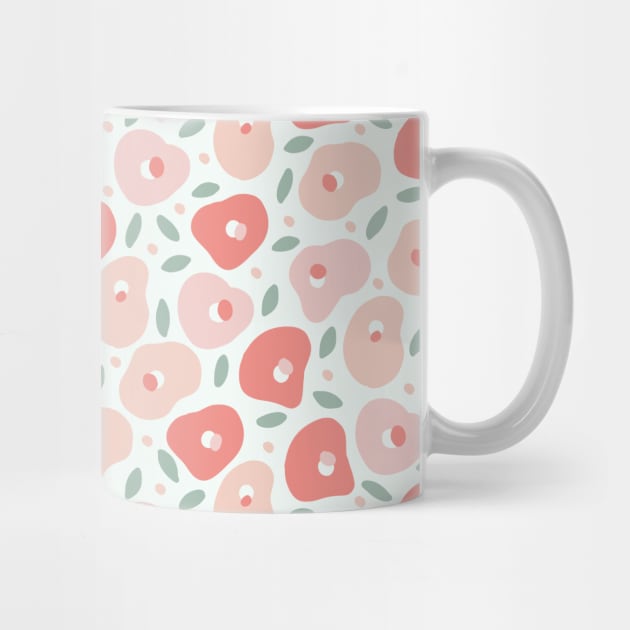 Abstract Floral Pattern Pink, Peach and Light Green by Just a Cute World